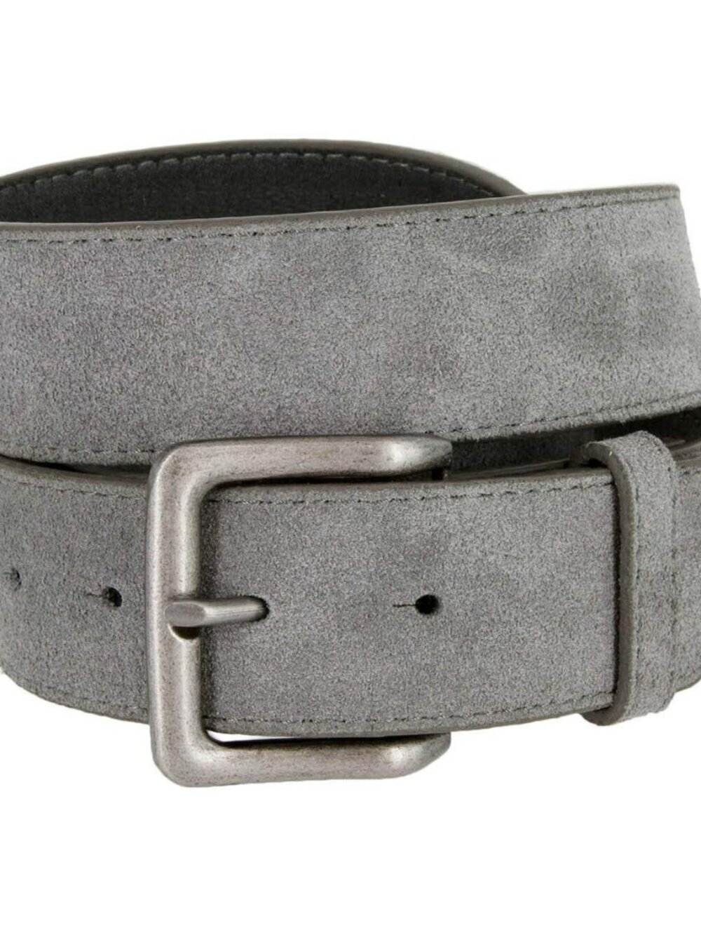Square or Oval Antique Buckle Casual Jean Suede Leather Belt 1-1/2"(38mm) or